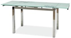 Wipmeble GD 017 bővíthető asztal /Fehér üveglap virágmintával - mindigbutor