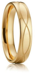 Ékszerkirály Férfi karikagyűrű hullámmintával, titánacél, aranyszínű, 9-es méret (32844275034_4)