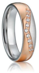 Ékszerkirály Női karikagyűrű, titánacél, rosegold, 7-es méret (4000373114782_3)