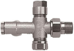 HERZ 1000 Bypass-test, sarok kivitelű kétcsöves kétpontos radiátorszelep, 1/2" x G3/4" (1718914)