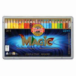 KOH-I-NOOR Creioane colorate multicolore KOH-I-NOOR Magic 3 in 1 Jumbo, 24 buc/set