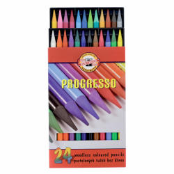 KOH-I-NOOR Creioane colorate fara lemn KOH-I-NOOR Progresso 8758, 24 buc/set