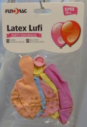  Gumi lufi csillámos Boldog születésnapot ! felirattal, pasztell színek(5 db)-612823