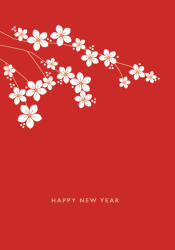 The Art File Felicitare - Happy New Year - Blossom red