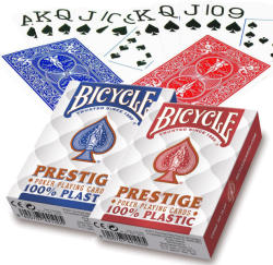 USPCC Carti de joc Bicycle Prestige Jumbo Plastic rosu/albastru