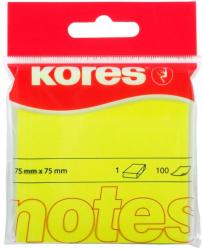 Kores Notes adeziv 75x75 galben neon