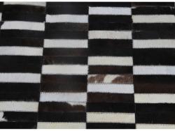 TEMPO KONDELA Luxus bőrszőnyeg, barna /fekete/fehér, patchwork, 141x200, bőr TIP 6 - sprintbutor