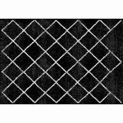 TEMPO KONDELA Szőnyeg, fekete/minta, 57x90 cm, MATES TYP 1 - sprintbutor