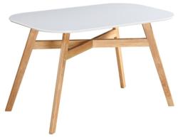 TEMPO KONDELA Étkezőasztal, fehér/természetes fa, 120x80 cm, CYRUS 2 NEW - sprintbutor