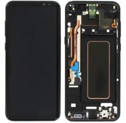 Samsung Galaxy S8 Plus G955F - LCD Kijelző + Érintőüveg + Keret (Midnight Black) - GH97-20470A, GH97-20564A, GH97-20565A Genuine Service Pack, Black