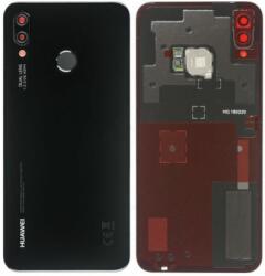 Huawei P20 Lite - Akkumulátor fedőlap + Ujjlenyomat-olvasó (Midnight Black) - 02351VPT, 02351VNT Genuine Service Pack, Fekete