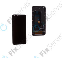 LG Q6 M700N - LCD Kijelző + Érintőüveg + Keret (Black) TFT, Black