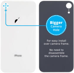 Apple iPhone XR - Hátsó Ház Üveg Nagyobb Kamera Nyílással (White), White