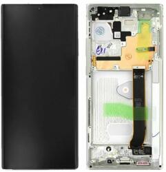Samsung Galaxy Note 20 Ultra N986B - LCD Kijelző + Érintőüveg + Keret (Mystic White) - GH82-23596C, GH82-31461C Genuine Service Pack, Mystic White