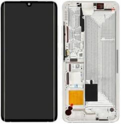 Xiaomi Mi Note 10, Mi Note 10 Pro - LCD Kijelző + Érintőüveg + Keret (Glacier White) - 56000200F400 Genuine Service Pack, Glacier White