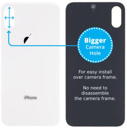 Apple iPhone X - Hátsó Ház Üveg Nagyobb Kamera Nyílással (Silver), Silver
