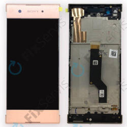 Sony Xperia XA1 G3121 - LCD Kijelző + Érintőüveg + Keret (Pink) TFT, Pink