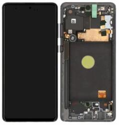 Samsung Galaxy Note 10 Lite N770F - LCD Kijelző + Érintőüveg + Keret (Aura Black) - GH82-22055A, GH82-22192A, GH82-22193A, GH82-22194A Genuine Service Pack, Aura Black