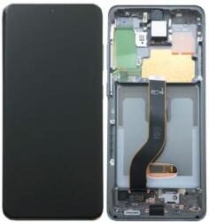 Samsung Galaxy S20 G980F - LCD Kijelző + Érintőüveg + Keret (Cosmic Gray) - GH82-22131A, GH82-22123A, GH82-31433A Genuine Service Pack, Cosmic Grey