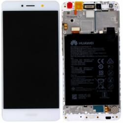 Huawei Y7 Dual - LCD Kijelző + Érintőüveg + Keret + Akkumulátor 4000mAh (Silver) - 02351GJV Genuine Service Pack, Silver