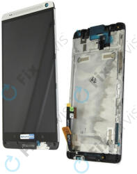 HTC One Max - LCD Kijelző + Érintőüveg + Keret (Silver) - 80H01666-01 Genuine Service Pack, Silver