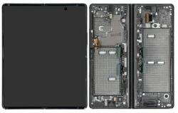 Samsung Galaxy Z Fold 2 F916B - LCD Kijelző + Érintőüveg + Keret (Mystic Black) - GH82-23968A, GH82-23969A Genuine Service Pack, Mystic Black