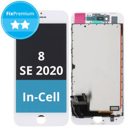 Apple iPhone 8, SE (2020), SE (2022) - LCD Kijelző + Érintő Üveg + Keret (White) In-Cell FixPremium, Fehér