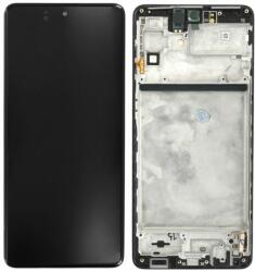 Samsung Galaxy M51 M515F - LCD Kijelző + Érintőüveg + Keret (Celestial Black) - GH82-23568A, GH82-24168A, GH82-24166A Genuine Service Pack, Celestial Black