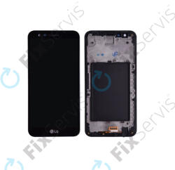 LG K10 M250N (2017) - LCD Kijelző + Érintőüveg + Keret (Black) TFT, Black