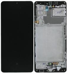 Samsung Galaxy A42 5G A426B - LCD Kijelző + Érintőüveg + Keret (Prism Dot Black) - GH82-24375A, GH82-24376A Genuine Service Pack, Prism Dot Black
