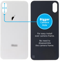 Apple iPhone XS Max - Hátsó Ház Üveg Nagyobb Kamera Nyílással (SIlver), Silver
