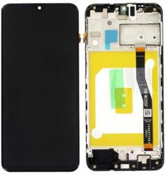 Samsung Galaxy M20 M205F - LCD Kijelző + Érintőüveg + Keret (Black) - GH82-18682A, GH82-18724A, GH82-18743A Genuine Service Pack, Black