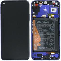 Huawei Honor 20, Nova 5T - LCD Kijelző + Érintőüveg + Keret + Akkumulátor (Blue) - 02352TNQ, 02352SMQ Genuine Service Pack, Blue