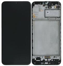 Samsung Galaxy M21 M215F - LCD Kijelző + Érintőüveg + Keret (Black) - GH82-22509A, GH82-22836A, GH82-21266A, GH82-21265A Genuine Service Pack, Black