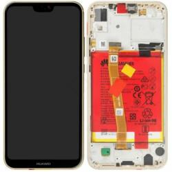 Huawei P20 Lite - LCD Kijelző + Érintőüveg + Keret + Akkumulátor (Gold) - 02351WRN Genuine Service Pack, Gold