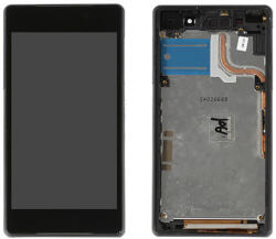 Sony Xperia Z2 D6503 - LCD Kijelző + Érintőüveg + Keret (Black) TFT, Black