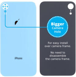Apple iPhone XR - Hátsó Ház Üveg Nagyobb Kamera Nyílással (Blue), Blue