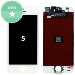 Apple iPhone 5 - LCD Kijelző + Érintőüveg + Keret (White) TFT, White