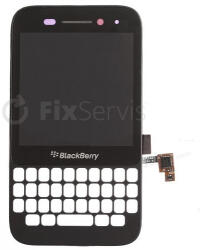 BlackBerry Q5 - LCD Kijelző + Érintőüveg + Keret (Black) TFT, Black