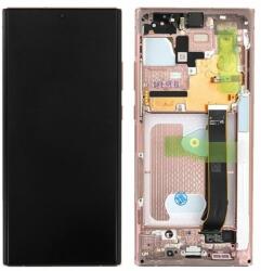 Samsung Galaxy Note 20 Ultra N986B - LCD Kijelző + Érintőüveg + Keret (Mystic Bronze) - GH82-23596D, GH82-23511D, GH82-23621D, GH82-23622D, GH82-23597D, GH82-31459D Genuine Service Pack, Mystic Bronze