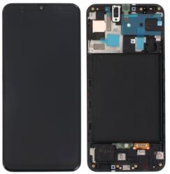 Samsung Galaxy A50 A505F - LCD Kijelző + Érintőüveg + Keret (Black) - GH82-19204A, GH82-19713A, GH82-19714A, GH82-19289A Genuine Service Pack, Black