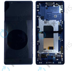 Sony Xperia 5 - LCD Kijelző + Érintőüveg + Keret (Blue) - 1319-9384 Genuine Service Pack, Blue