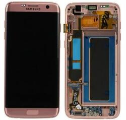 Samsung Galaxy S7 Edge G935F - LCD Kijelző + Érintőüveg + Keret (Pink Gold) - GH97-18533E, GH97-18594E, GH97-18767E Genuine Service Pack, Pink Gold
