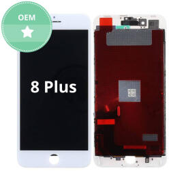 Apple iPhone 8 Plus - LCD Kijelző + Érintőüveg + Keret (White) TFT, Fehér