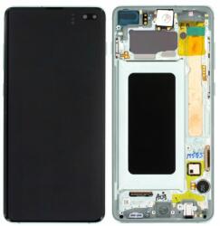 Samsung Galaxy S10 Plus G975F - LCD Kijelző + Érintőüveg + Keret (Prism Green) - GH82-18849E, GH82-18834E, GH82-18857E Genuine Service Pack, Prism Green
