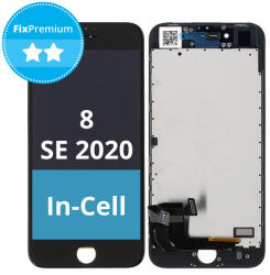 Apple iPhone 8, SE (2020), SE (2022) - LCD Kijelző + Érintő Üveg + Keret (Black) In-Cell FixPremium, Fekete