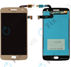 Motorola Moto G5 Plus - LCD Kijelző + Érintőüveg + Keret (Gold) TFT, Gold