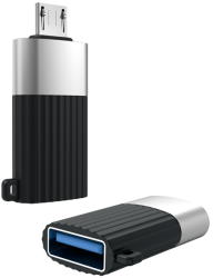  Adapter: XO NB149-G - USB / MicroUSB adapter fekete/ezüst