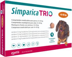 Zoetis Simparica Trio Caini 12 mg (5.1 - 10 kg) Deparazitare interna si externa, 3 x comprimate masticabile