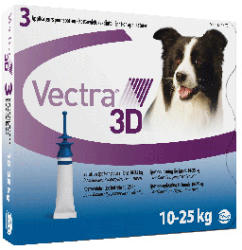 Vectra 3D rácsepegtető oldat kutyáknak 3 x 3, 6 ml pipetta közepes testű kutyáknak